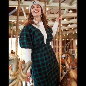 Eloquii green Plaid V-Neck Dress W Side slits 22